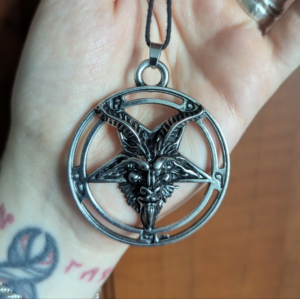 Super rare Baphomet stainless steel sturdy pendant By Elaine Cast